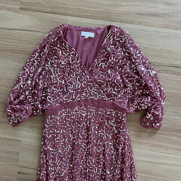 Maya Desert Rose Short Sleeve Embellished Maxi Dress 2 Maternity - Picture 3 of 5